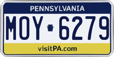 PA license plate MOY6279