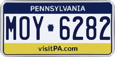 PA license plate MOY6282