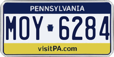 PA license plate MOY6284
