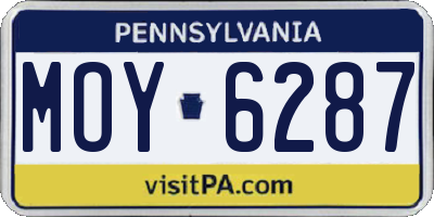 PA license plate MOY6287