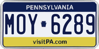 PA license plate MOY6289
