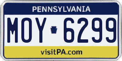PA license plate MOY6299