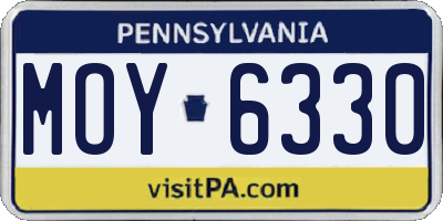PA license plate MOY6330