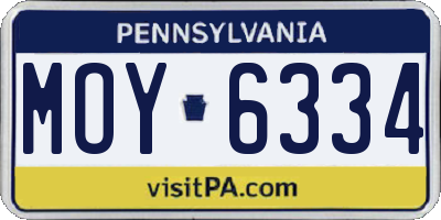 PA license plate MOY6334