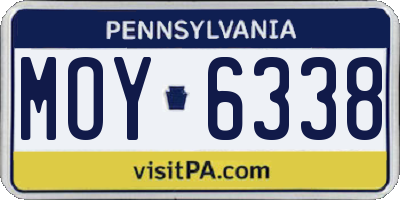 PA license plate MOY6338