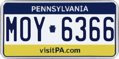 PA license plate MOY6366