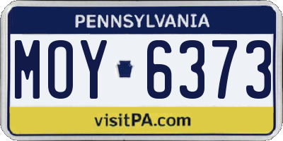 PA license plate MOY6373