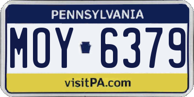PA license plate MOY6379