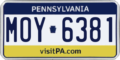 PA license plate MOY6381