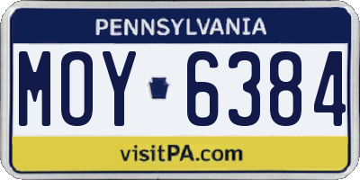 PA license plate MOY6384