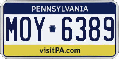 PA license plate MOY6389
