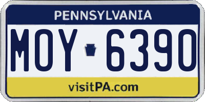 PA license plate MOY6390