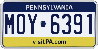 PA license plate MOY6391