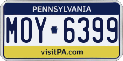 PA license plate MOY6399