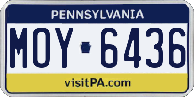 PA license plate MOY6436