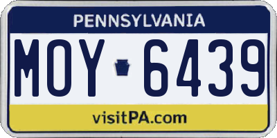 PA license plate MOY6439