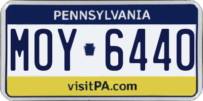 PA license plate MOY6440