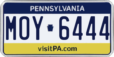 PA license plate MOY6444