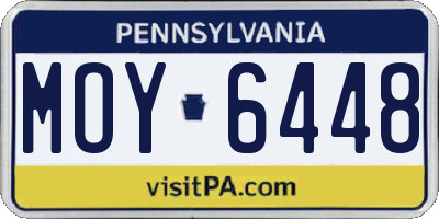 PA license plate MOY6448