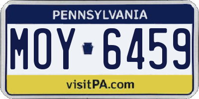 PA license plate MOY6459