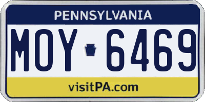 PA license plate MOY6469