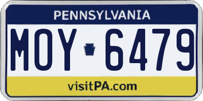 PA license plate MOY6479