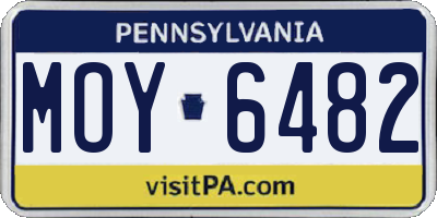 PA license plate MOY6482