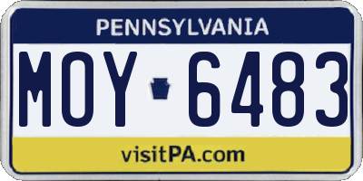 PA license plate MOY6483