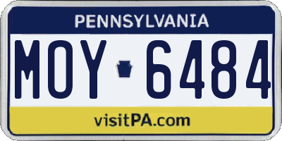 PA license plate MOY6484