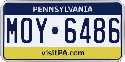 PA license plate MOY6486