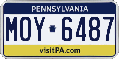 PA license plate MOY6487