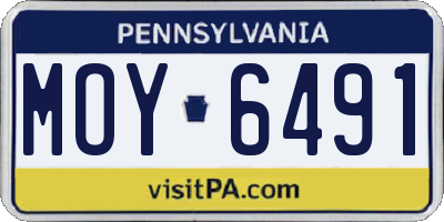 PA license plate MOY6491