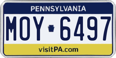 PA license plate MOY6497