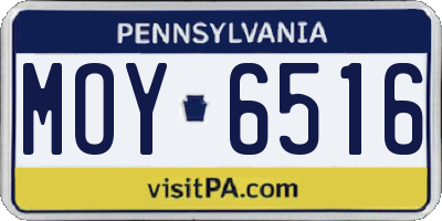 PA license plate MOY6516