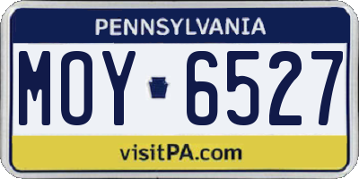 PA license plate MOY6527