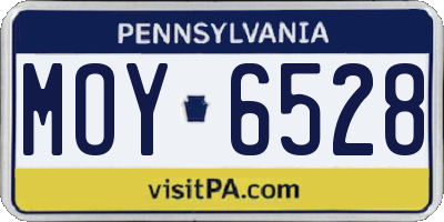PA license plate MOY6528