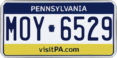 PA license plate MOY6529