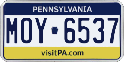 PA license plate MOY6537