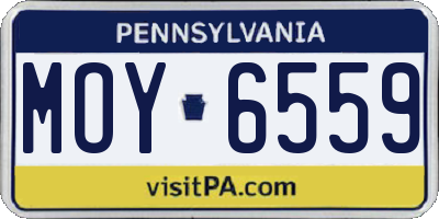 PA license plate MOY6559