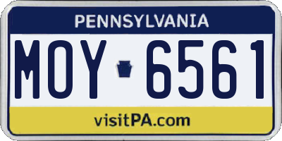 PA license plate MOY6561