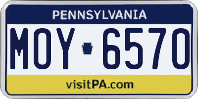 PA license plate MOY6570