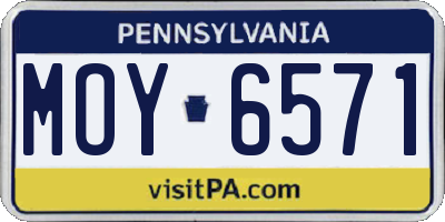 PA license plate MOY6571