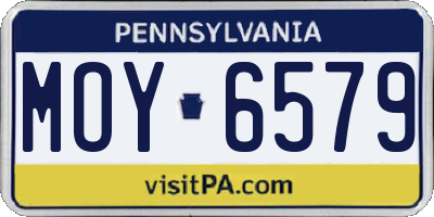 PA license plate MOY6579