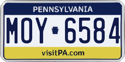 PA license plate MOY6584