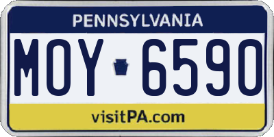 PA license plate MOY6590