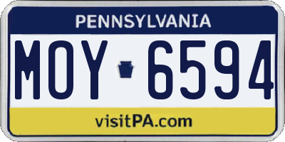 PA license plate MOY6594