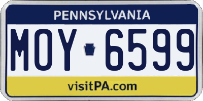PA license plate MOY6599