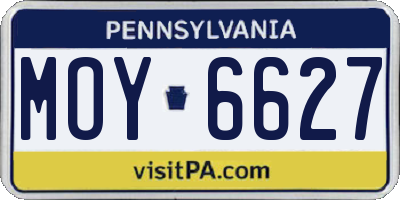 PA license plate MOY6627