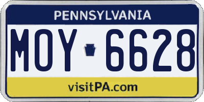 PA license plate MOY6628