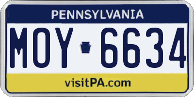 PA license plate MOY6634